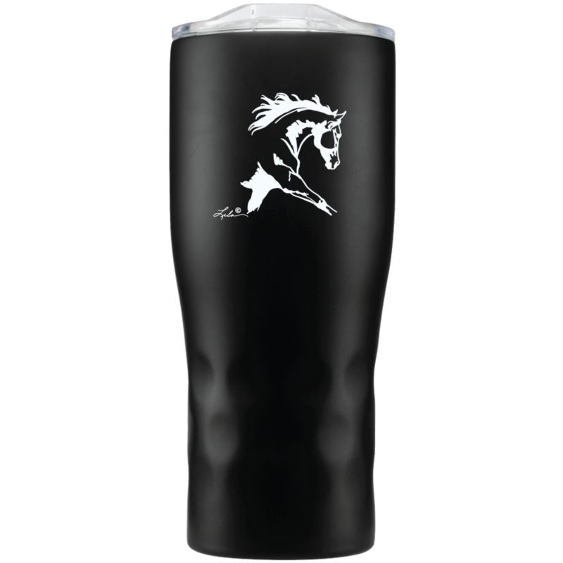 Lila Dressage Horse Black 25oz SS Tumbler