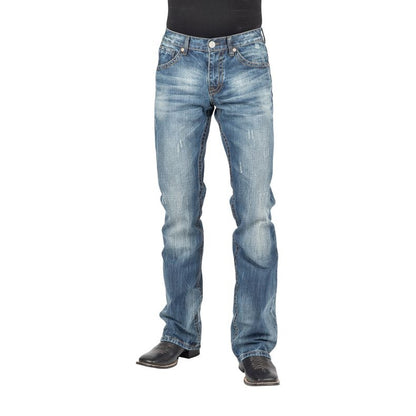 Stetson Mens Curved X Contrast Stitch Jeans