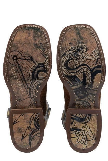 Tin Haul Mens Cut Up Boots