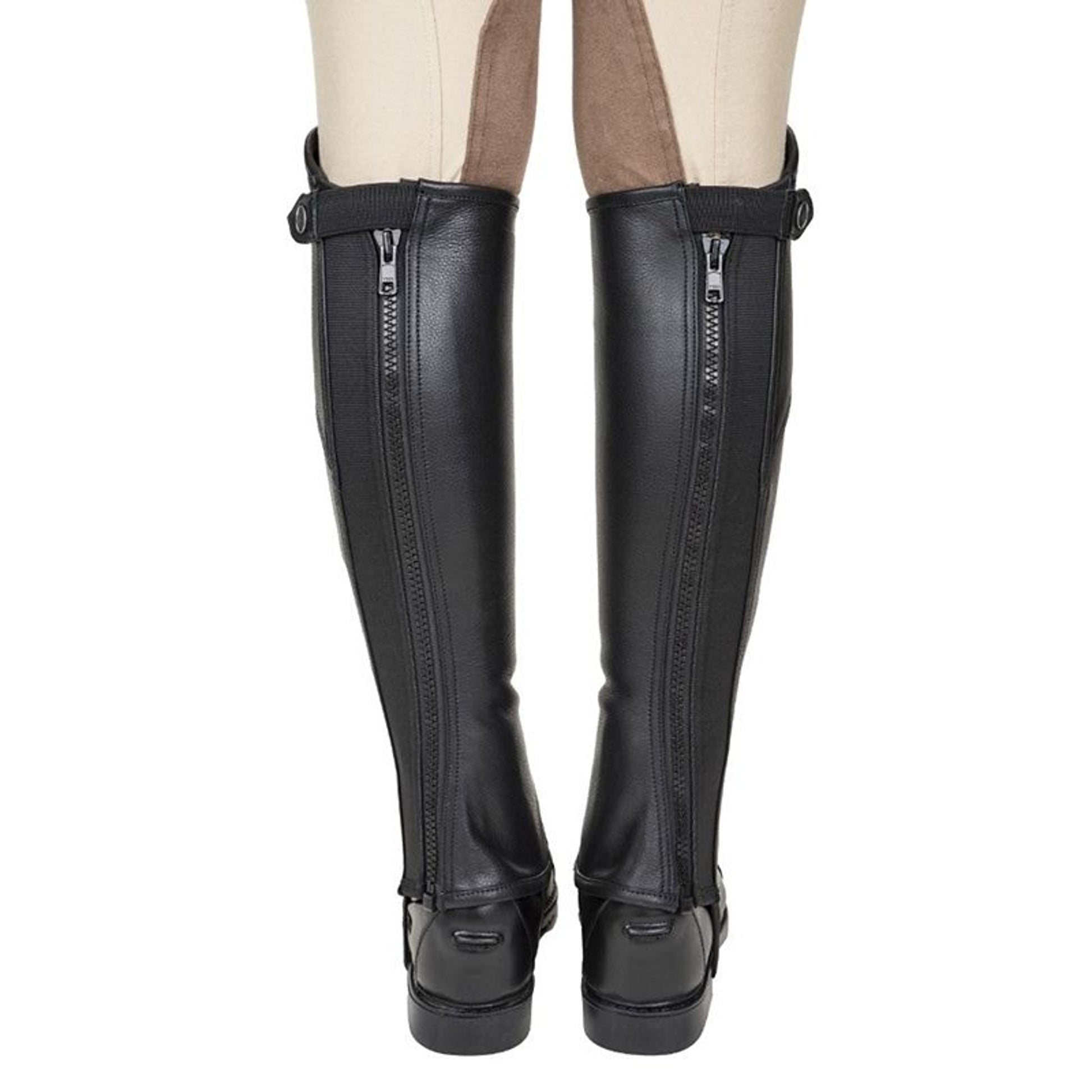 TuffRider Ladies Belmont Blk Leather 1/2Chaps