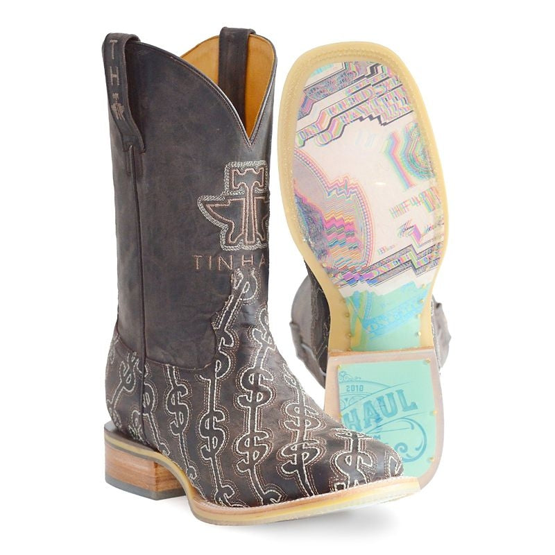 Tin Haul Mens Money Sole SqToe Boots