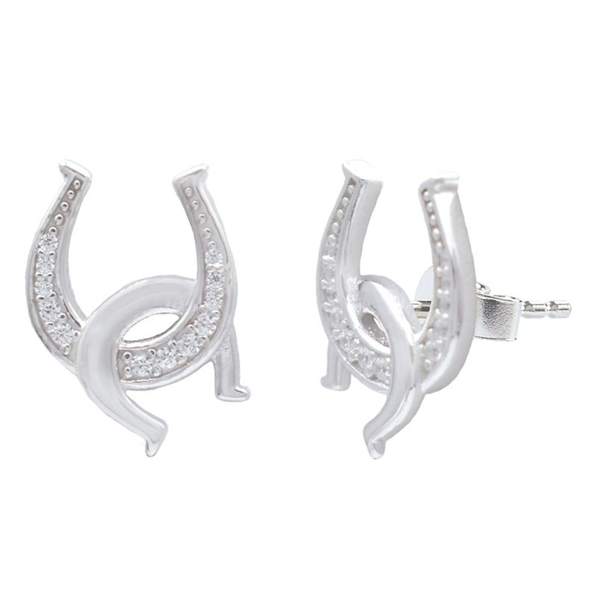 Kelly Herd Clear Double Horseshoe Earrings