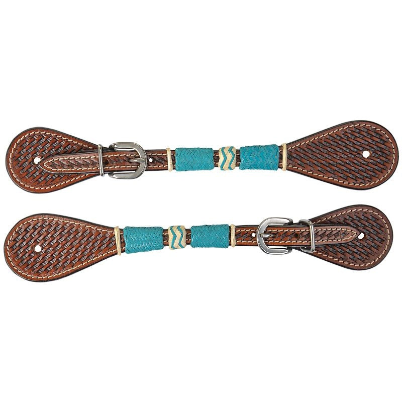 Circle Y Turq Roundup Ladies Spur Straps Reg Oil