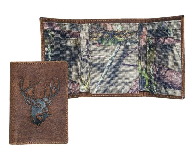 Mossy Oak Deer Embossed Trifold Wallet