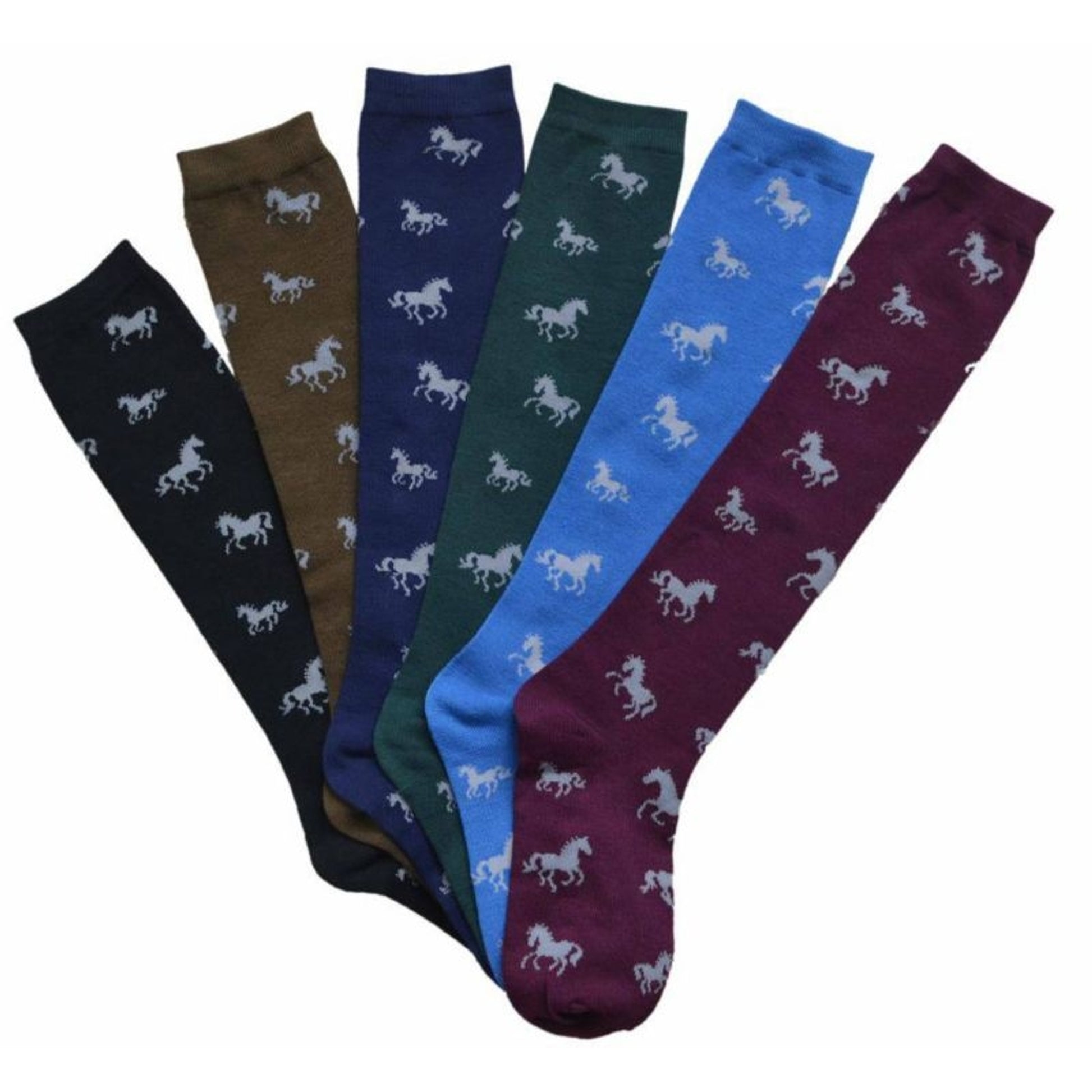 Kelly Ladies DARK Horses Tall Socks 6pack Women