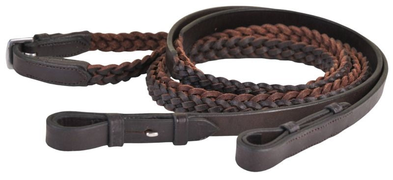 Gatsby Plaited Reins Havana 54in x 5/8in