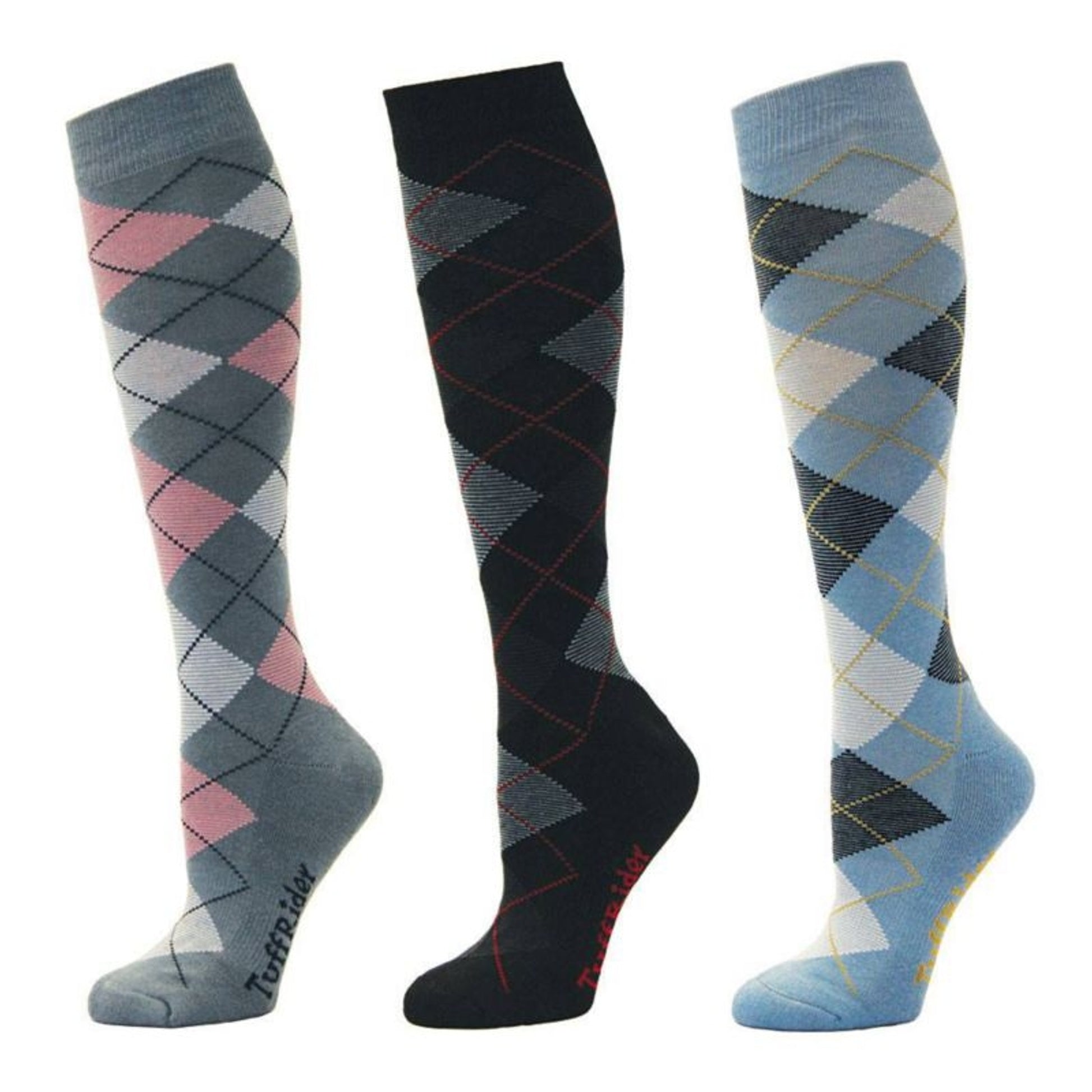 Tuffrider Bamboo Argyle Knee Hi Socks 3pk