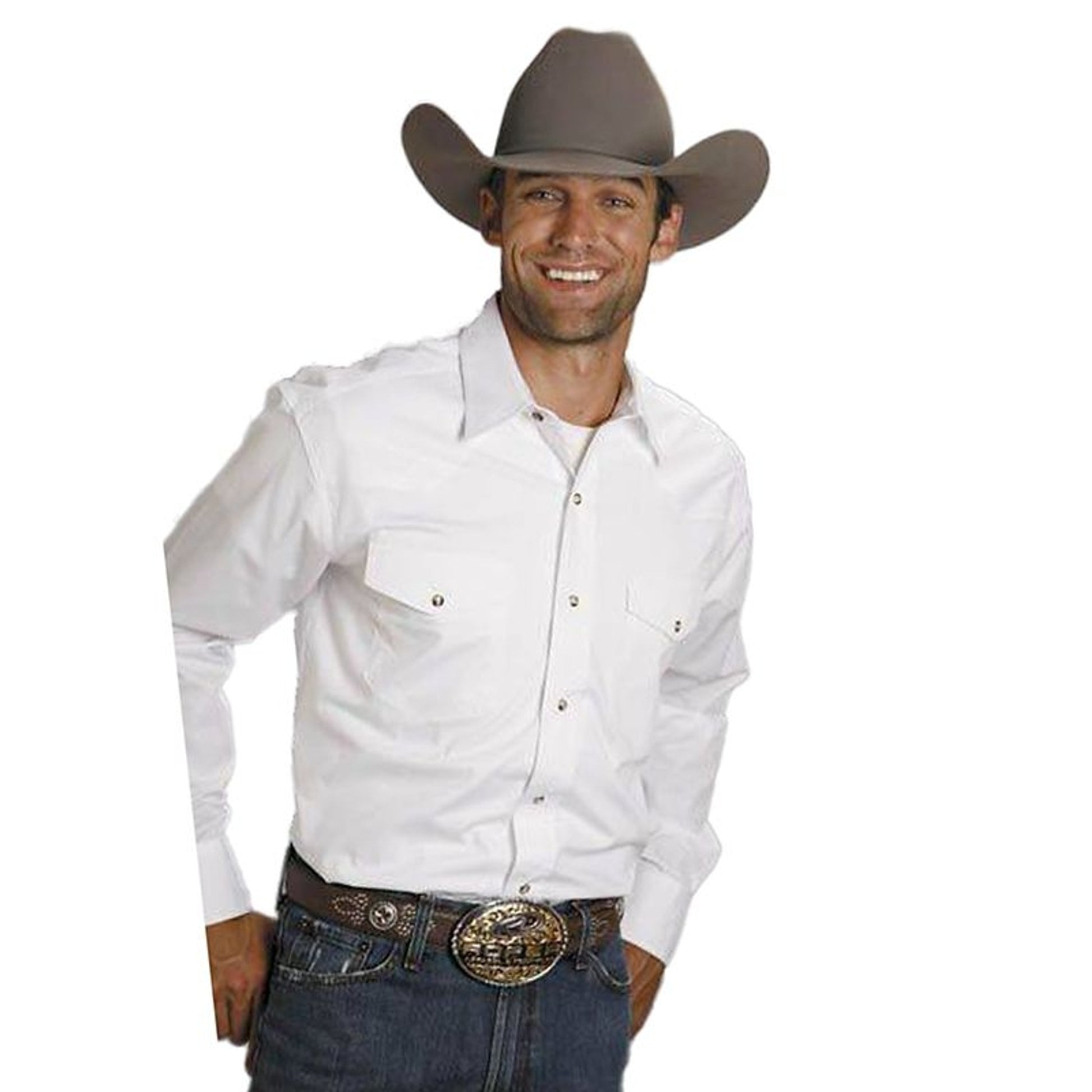 Roper Mens Amarillo Poplin Shirt XXXl Wht