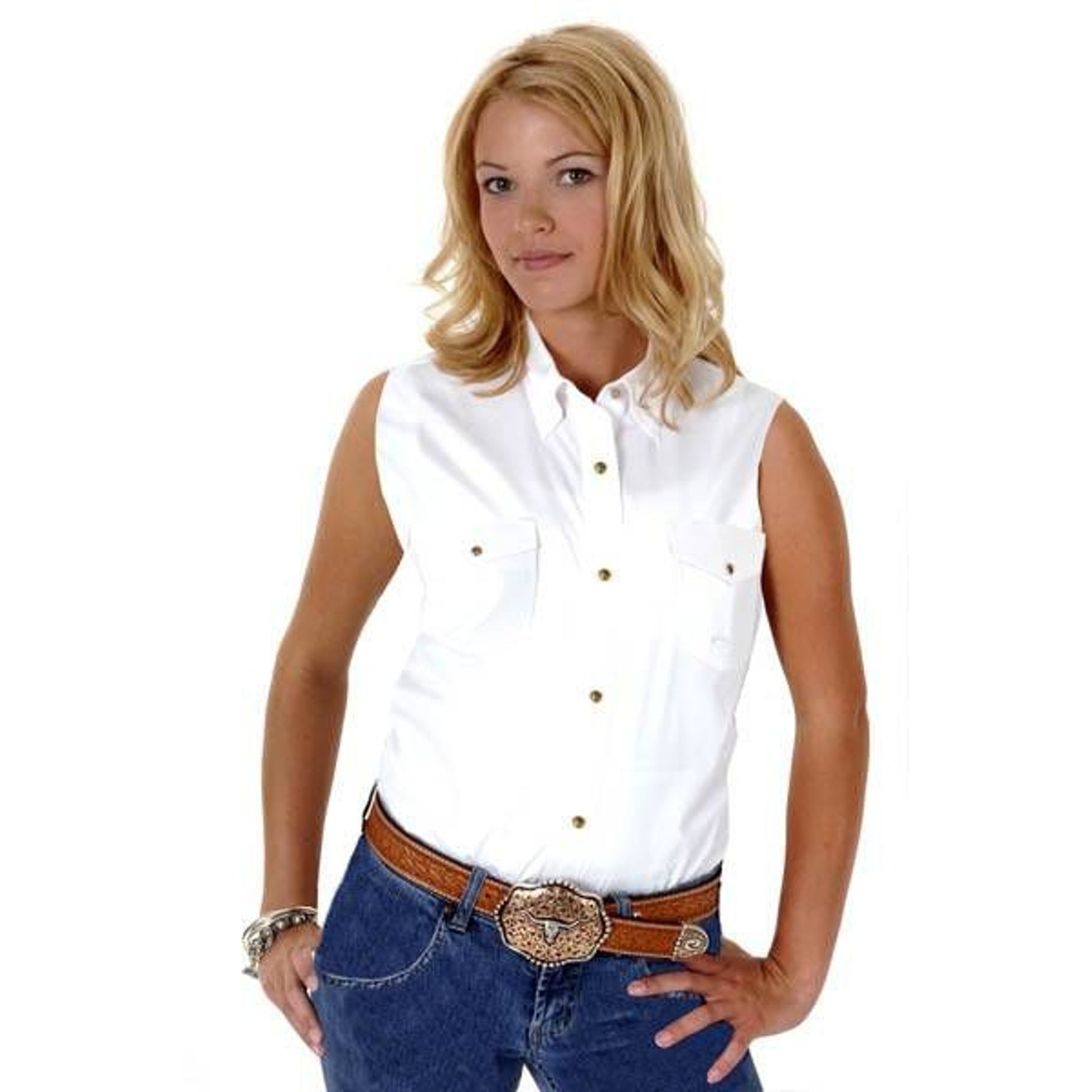 Roper Ladies Poplin SS Snap Shirt