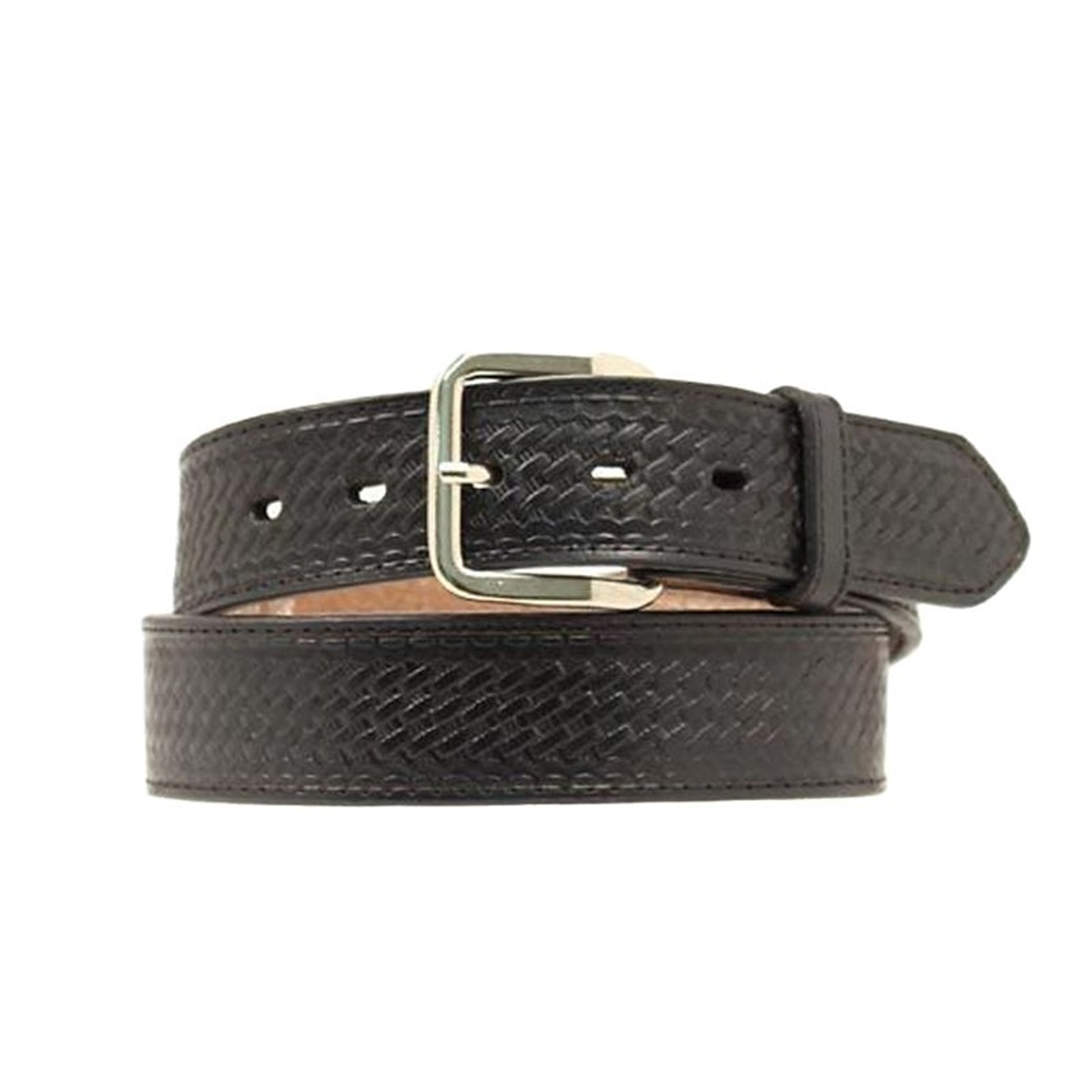 Nocona Basketweave Embossed Leather Belt 28 Black