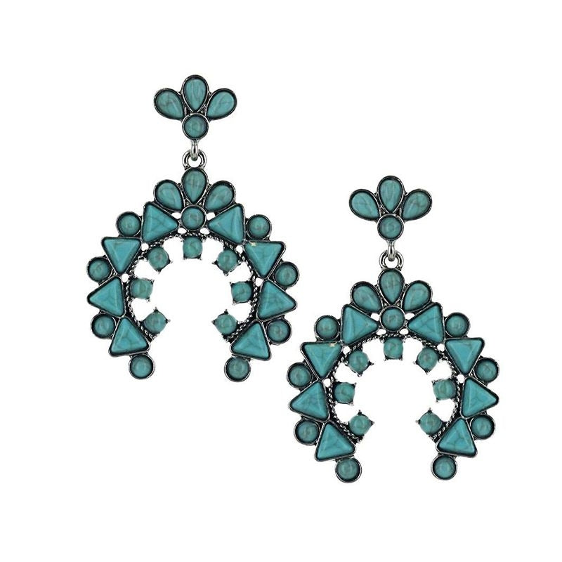Montana Silversmiths Blue Squash Blossom Earrings