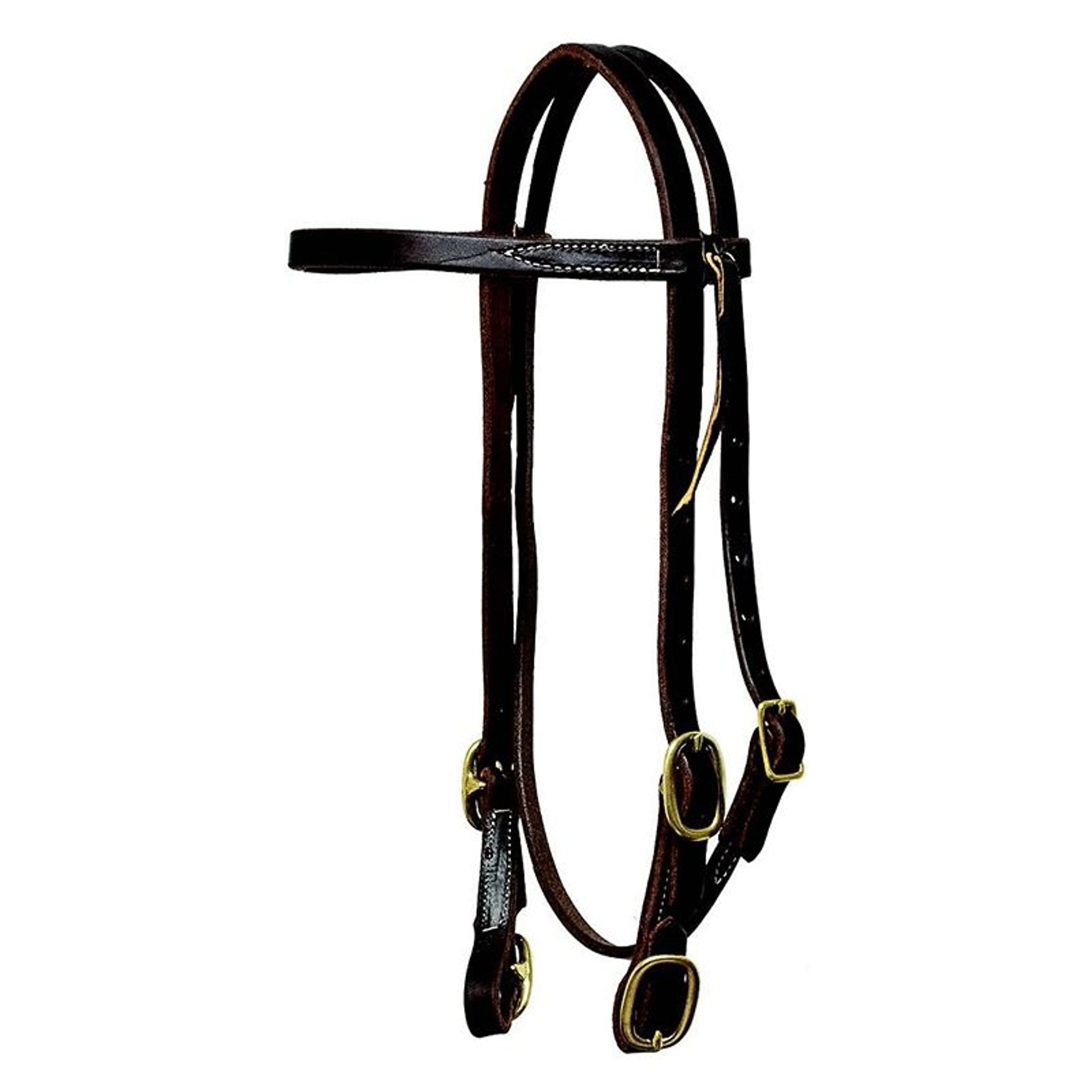 Mustang Oil Harness Leather Browband Four Buckle