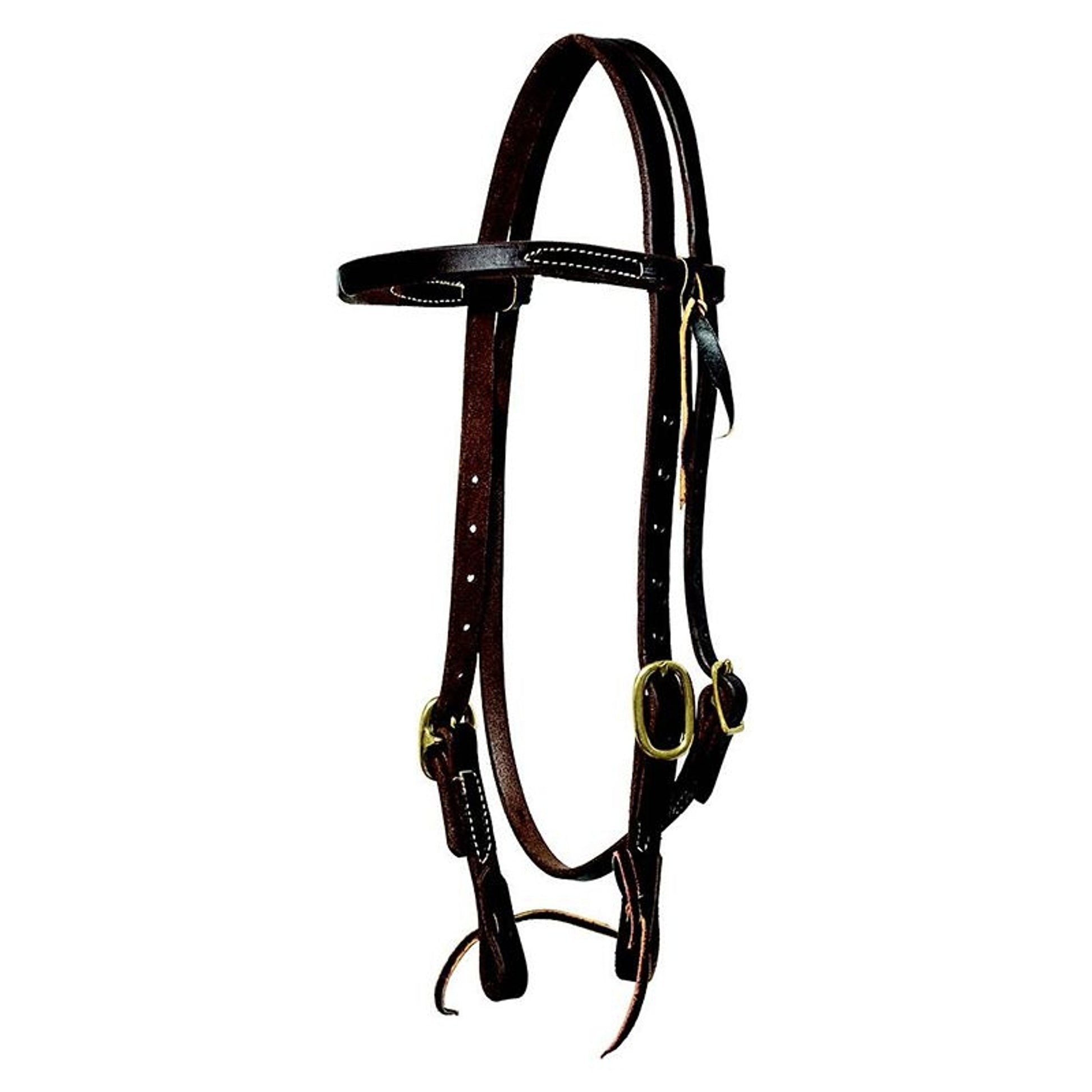 Mustang Oil Harness Leather Browband Dbl Tie End