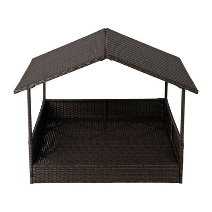 Huntley Pet Rattan Wicker Cabana Raised Pet Bed