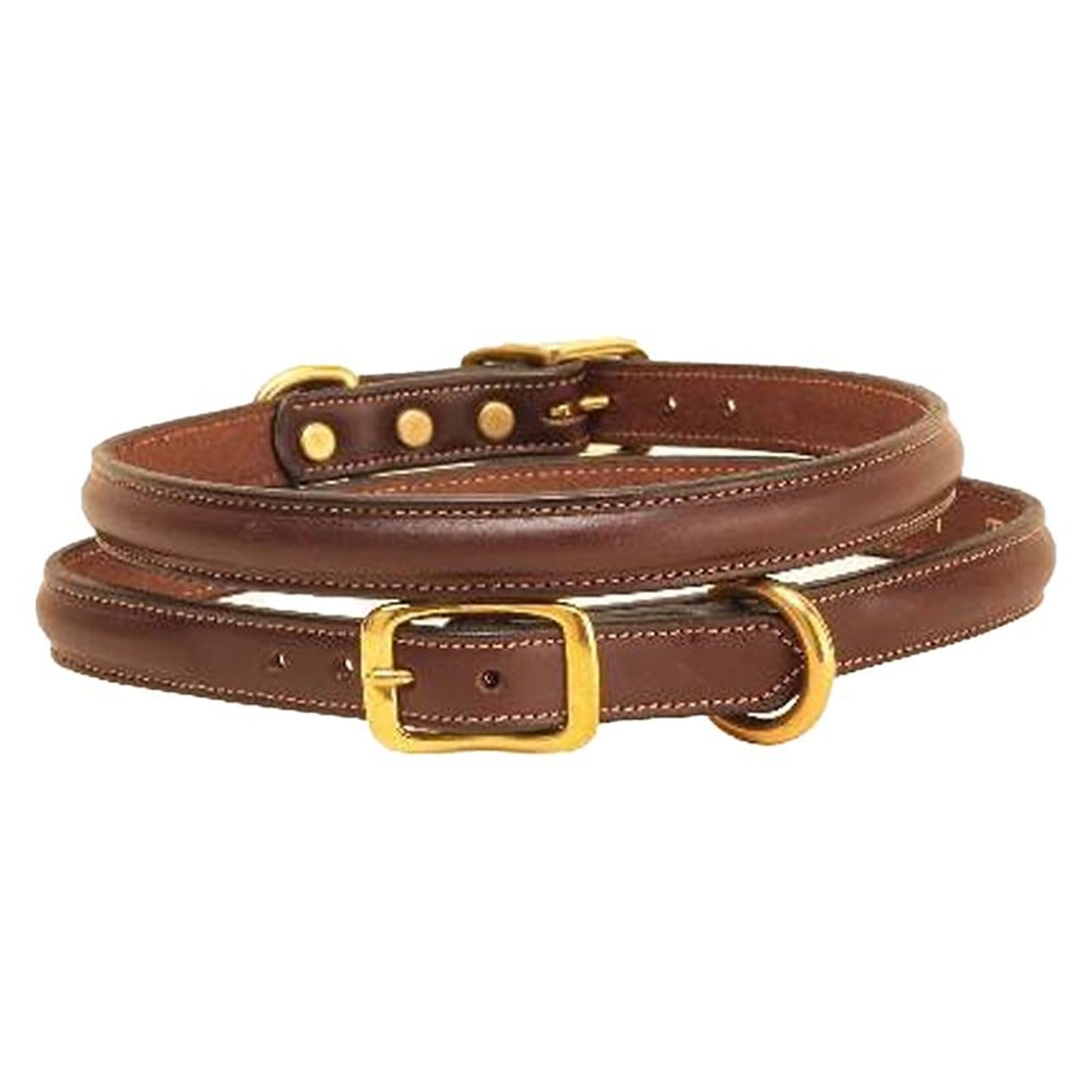 Tory Raised Leather Dog Collar 12in Bk/Gry