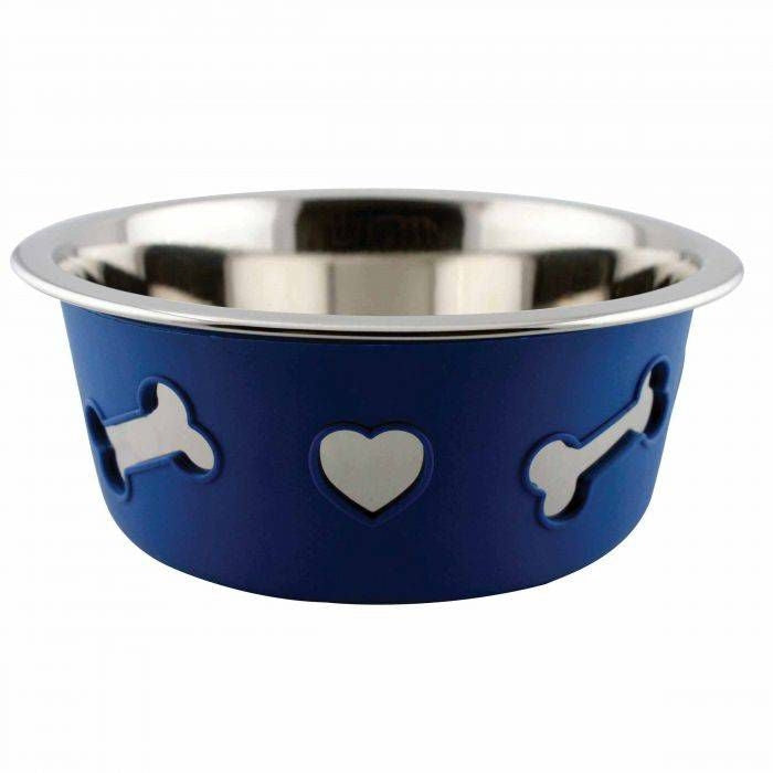 Weatherbeeta Non-Slip SS Silicone Bone Dog Bowl