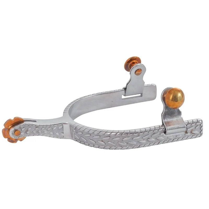 Diamond R Mens Engraved Roper Spurs