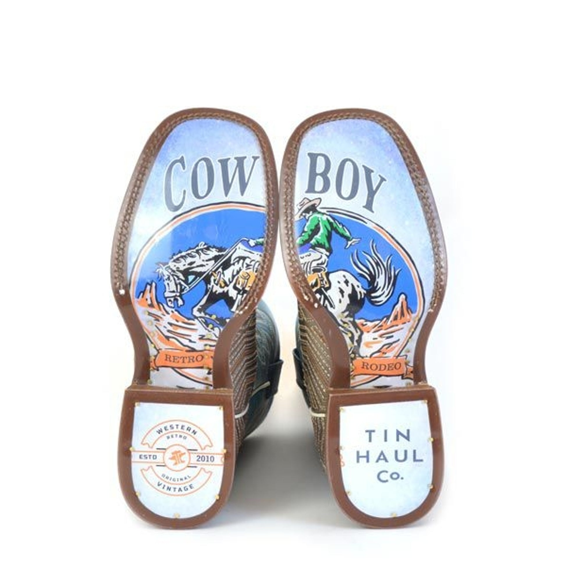 Tin Haul Mens Retro Rodeo Sole Boots