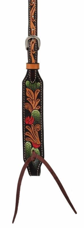 Weaver Cactus Tooled Sliding Ear Headstall