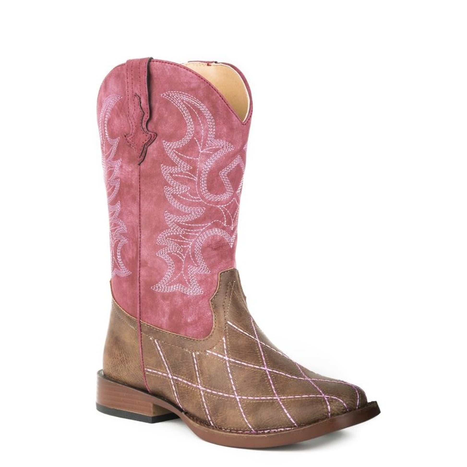 Roper Youth Cross Cut Sq Toe Boots