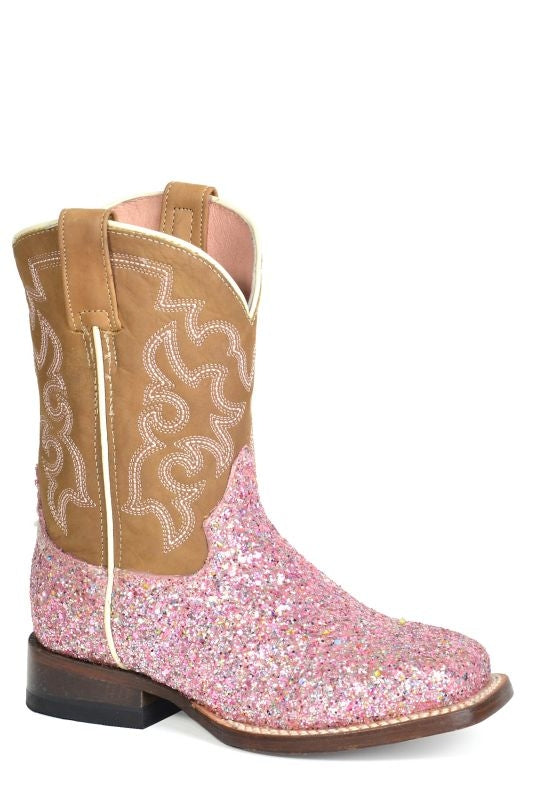 Roper Childs Glitter Queen Sq Toe Boots