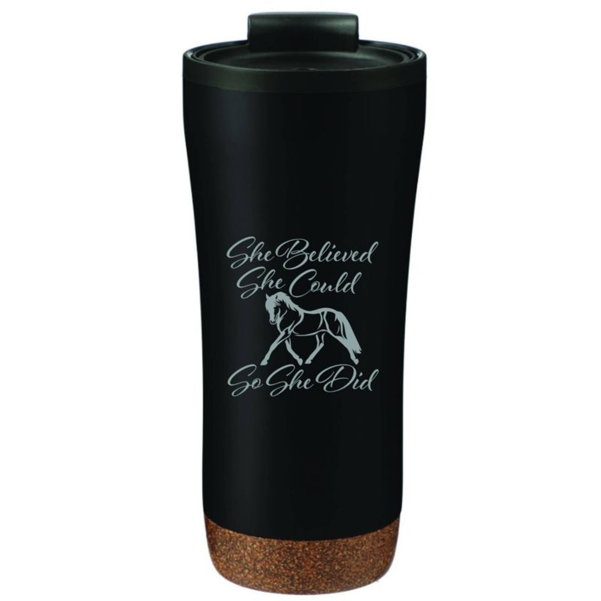 Kelley She Believed Tumbler Black/Grey 16 Oz
