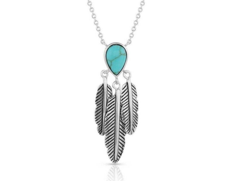 Montana Silversmiths Spirit Turq Feather Necklace
