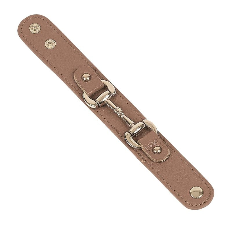 Awst Intftl Leather Snaffle Bit Bracelet Beige