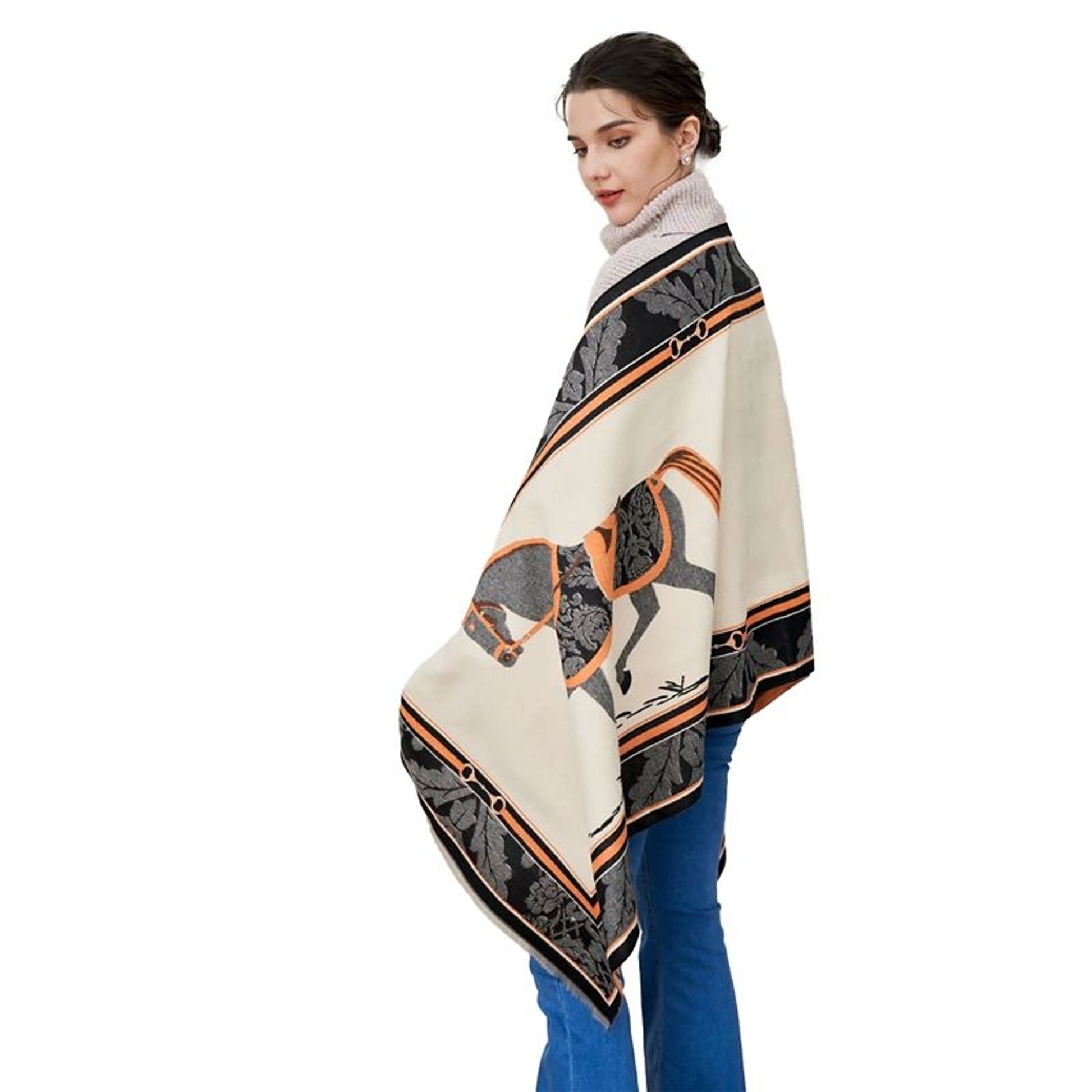 AWST Baroque Horses Acrylic Cashmere Scarf