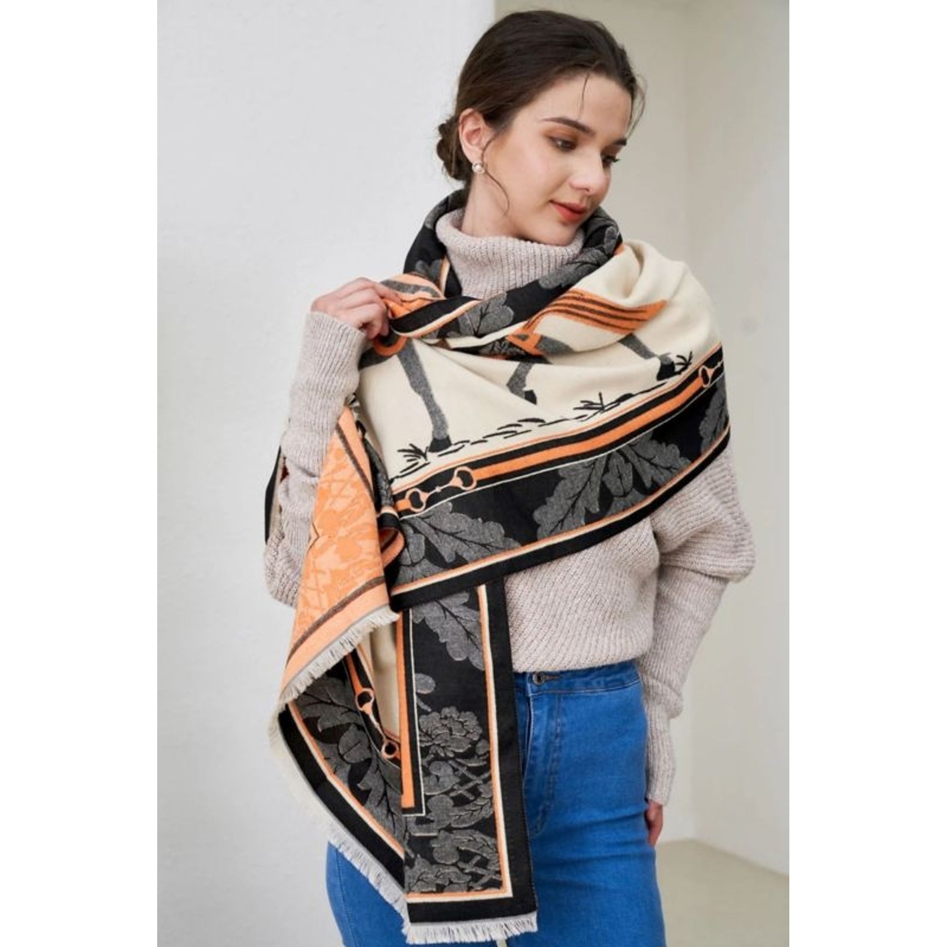 AWST Baroque Horses Acrylic Cashmere Scarf