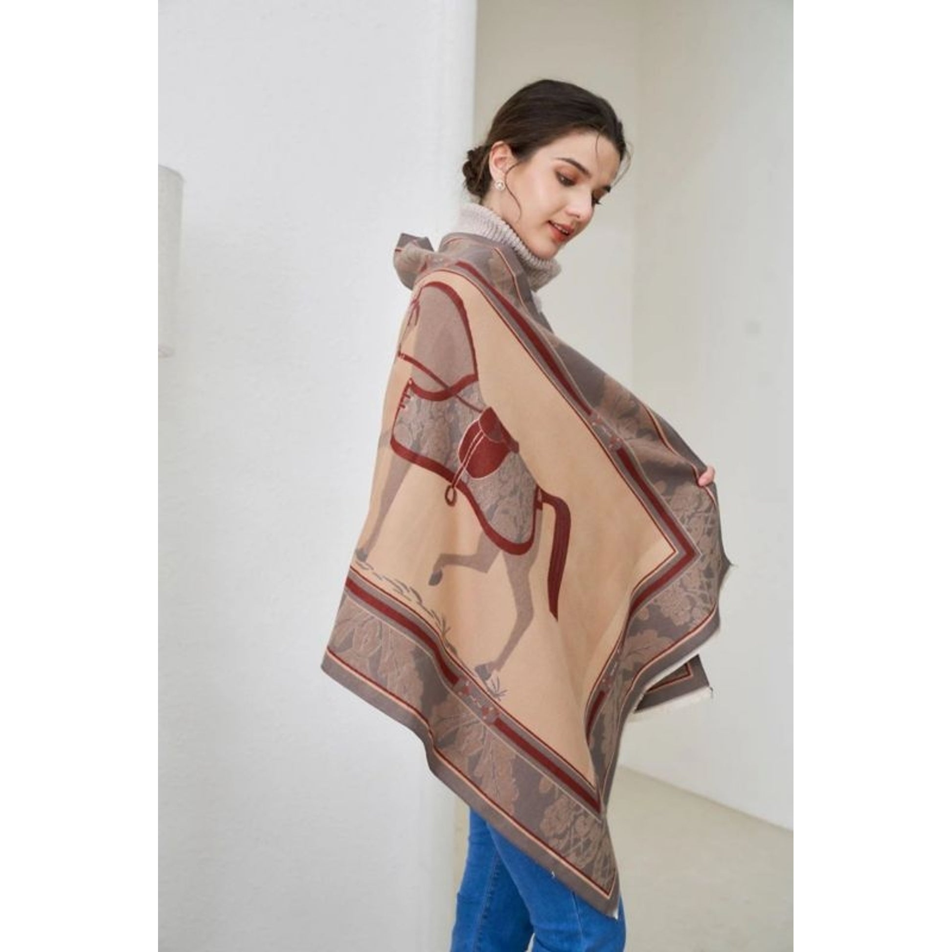 AWST Baroque Horses Acrylic Cashmere Scarf