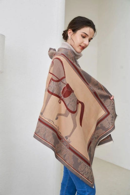 AWST Baroque Horses Acrylic Cashmere Scarf