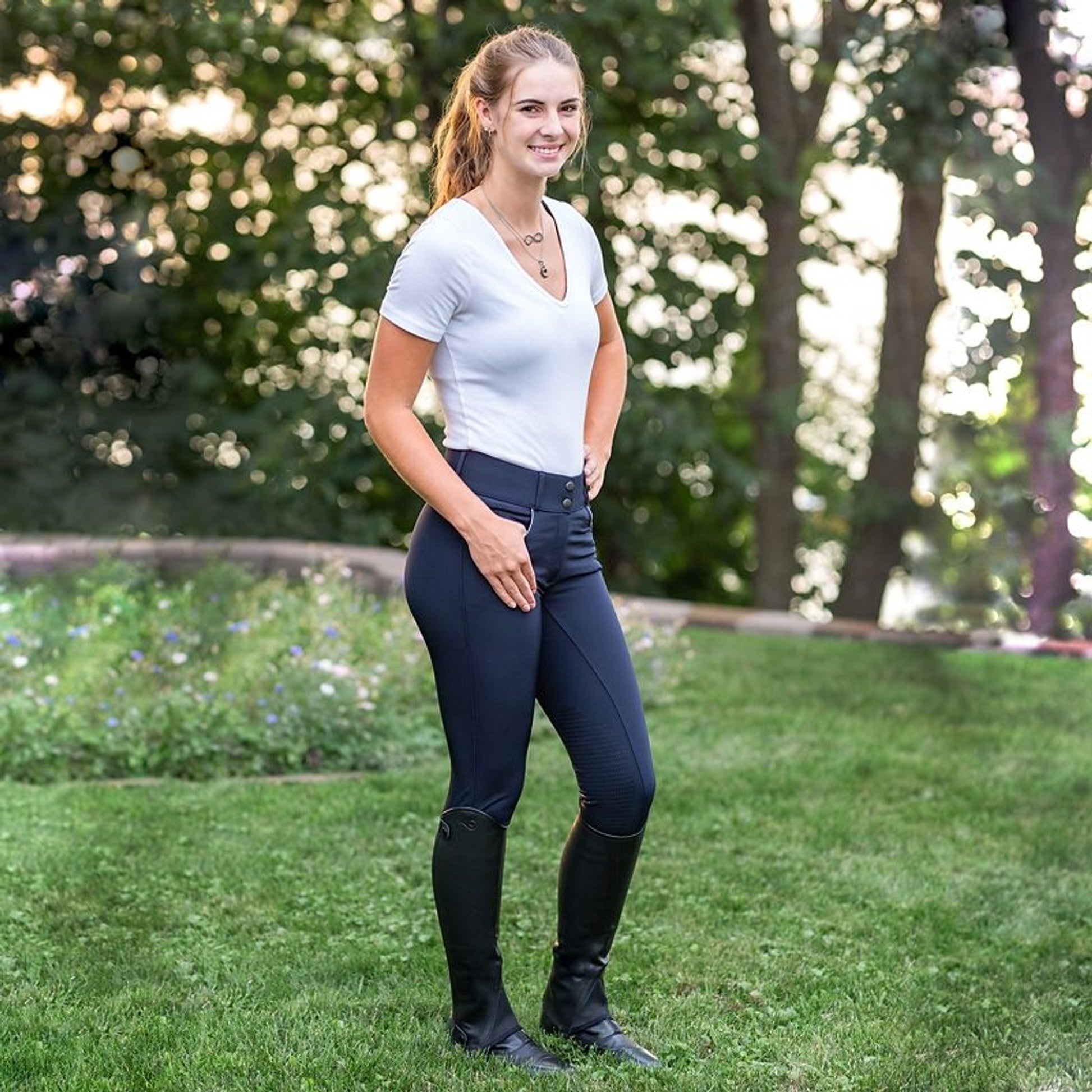 OEQ Kelly Mid-Rise Knee Patch Breech