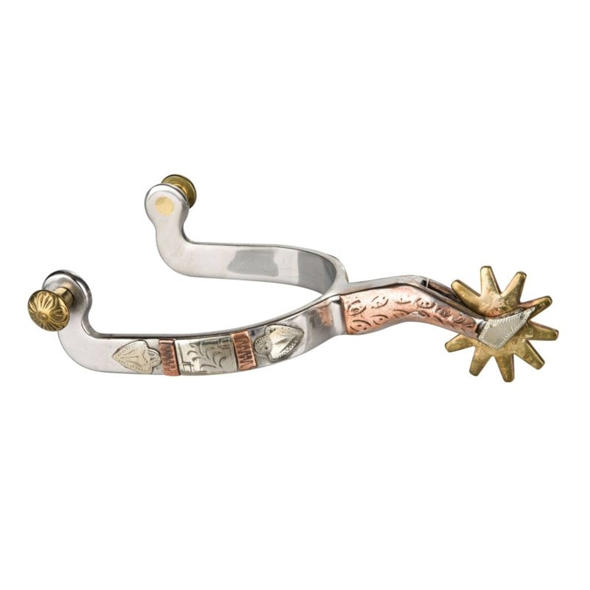Tabelo SS Mens Gal Leg Spurs with Engraved Overlay