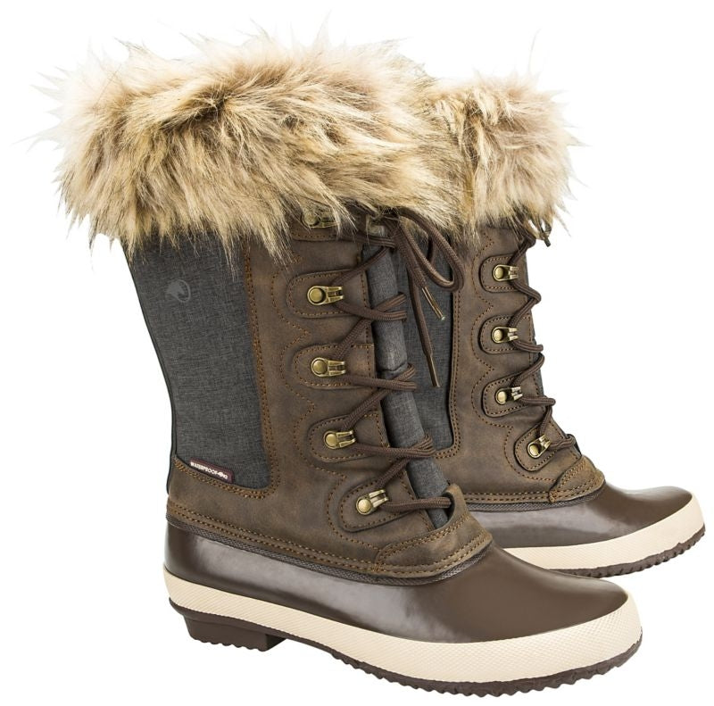 OEQ Ladies Canvas Fur Top Winter Boot