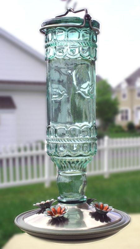 Opus Antique Bottle Hummingbird Feeder