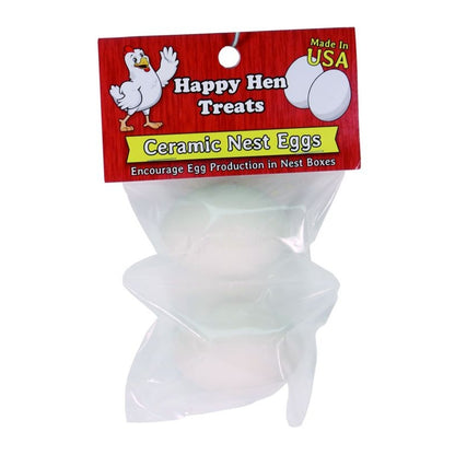 Happy Hen Ceramic Nest Eggs 2 Pack White