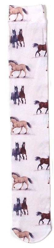 Ovation Ladies Zocks Boot Socks 9-11 Beige Horses