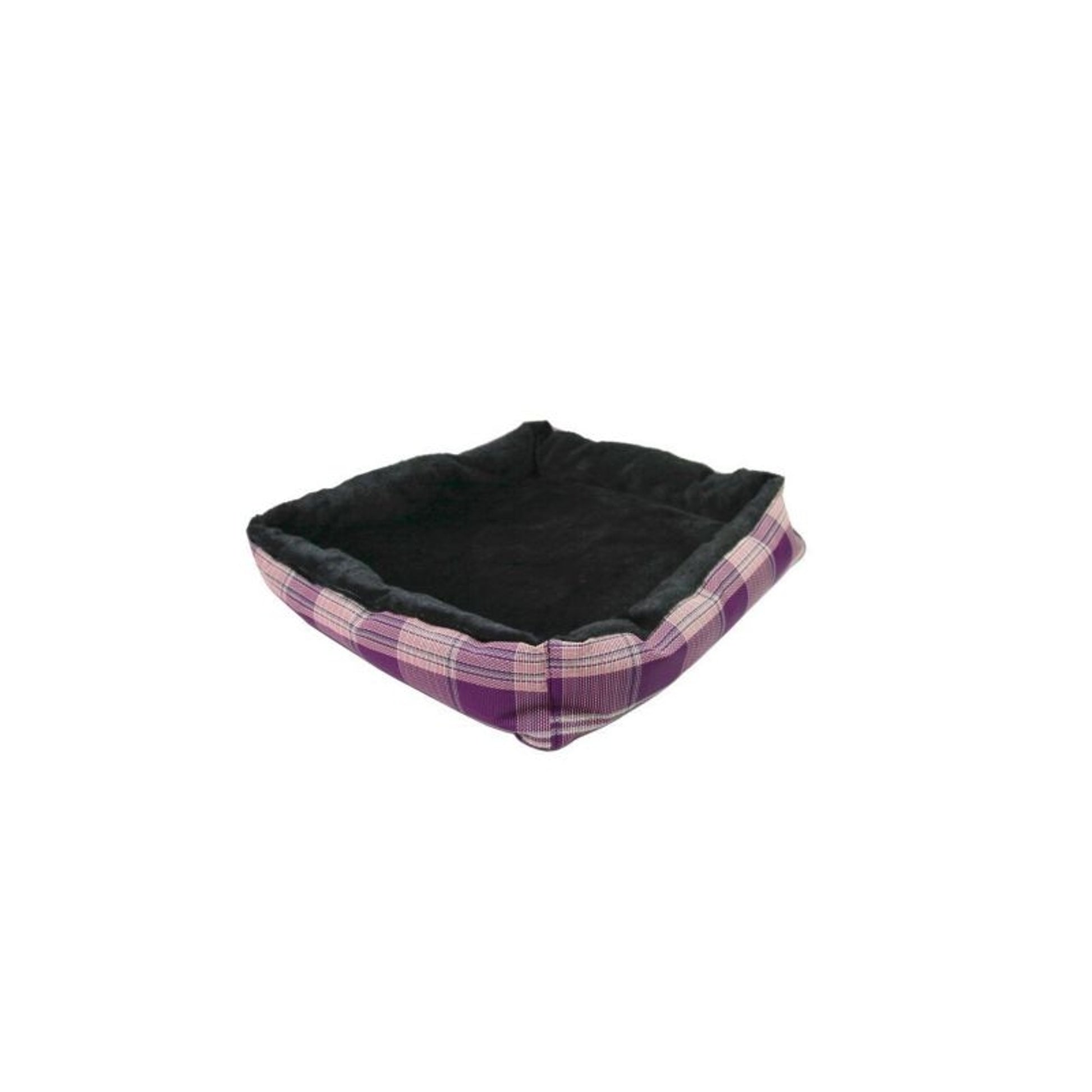Kensington Black Ice Plaid Bolster Dog Bed
