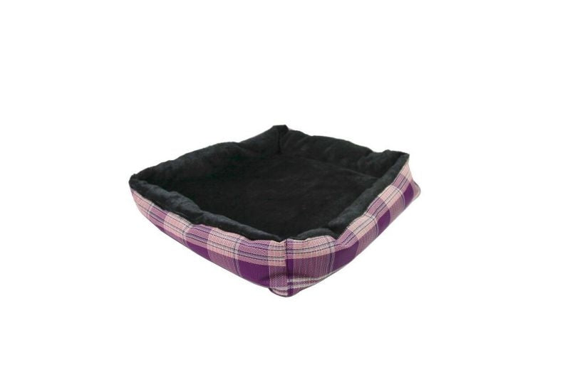 Kensington Black Ice Plaid Bolster Dog Bed
