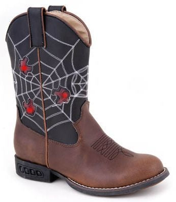 Roper Faux Leather Spider Lights Boots - Kids 1 Br