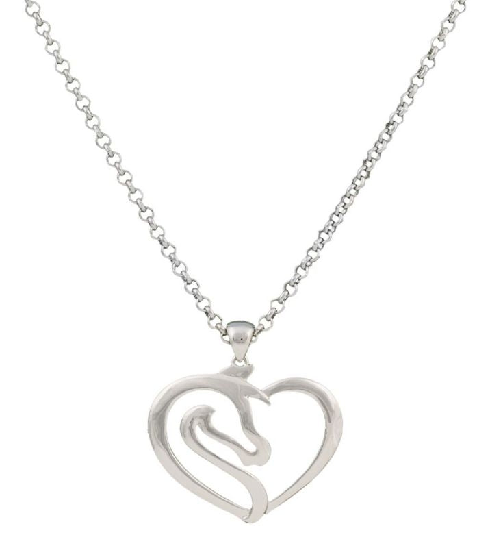 Montana Equestrienne Heart Necklace 21 Slv Plated