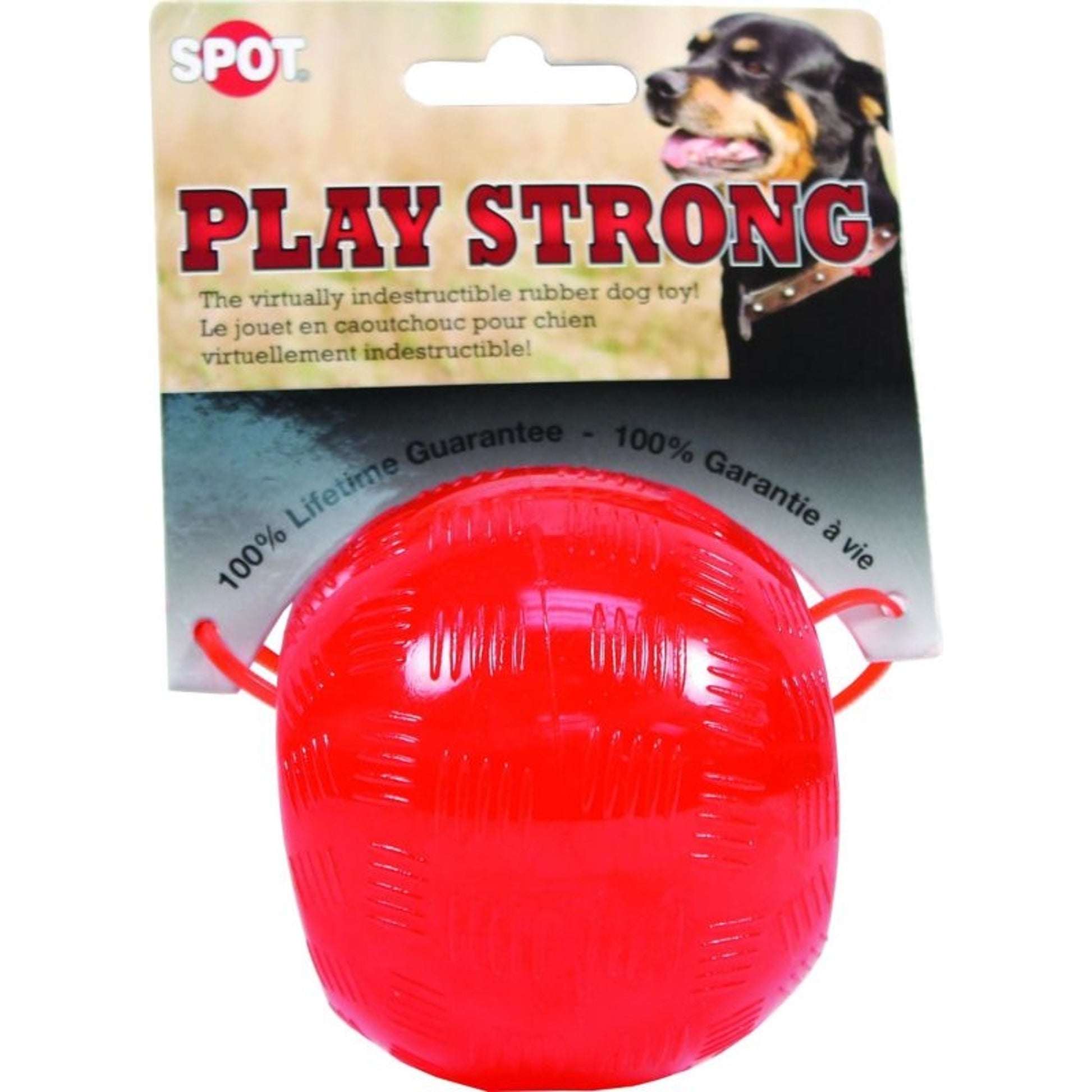 Spot Play Strong Rubber Ball Dog Toy Small Red