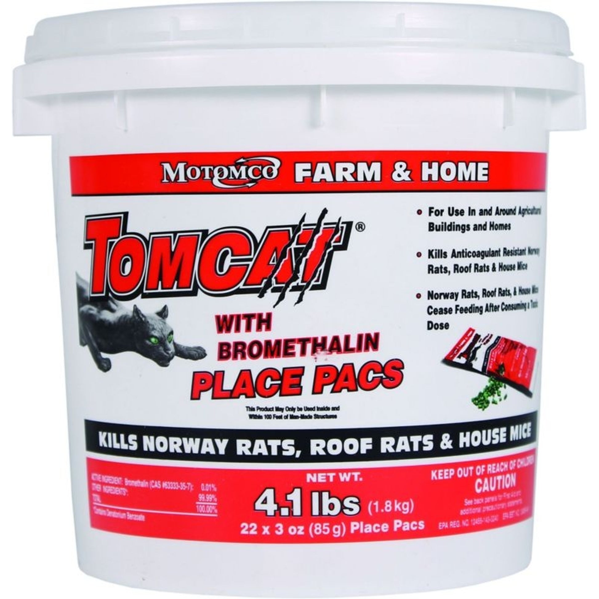 Tomcat with Bromethalin Place Pacs Pail 22 3oz