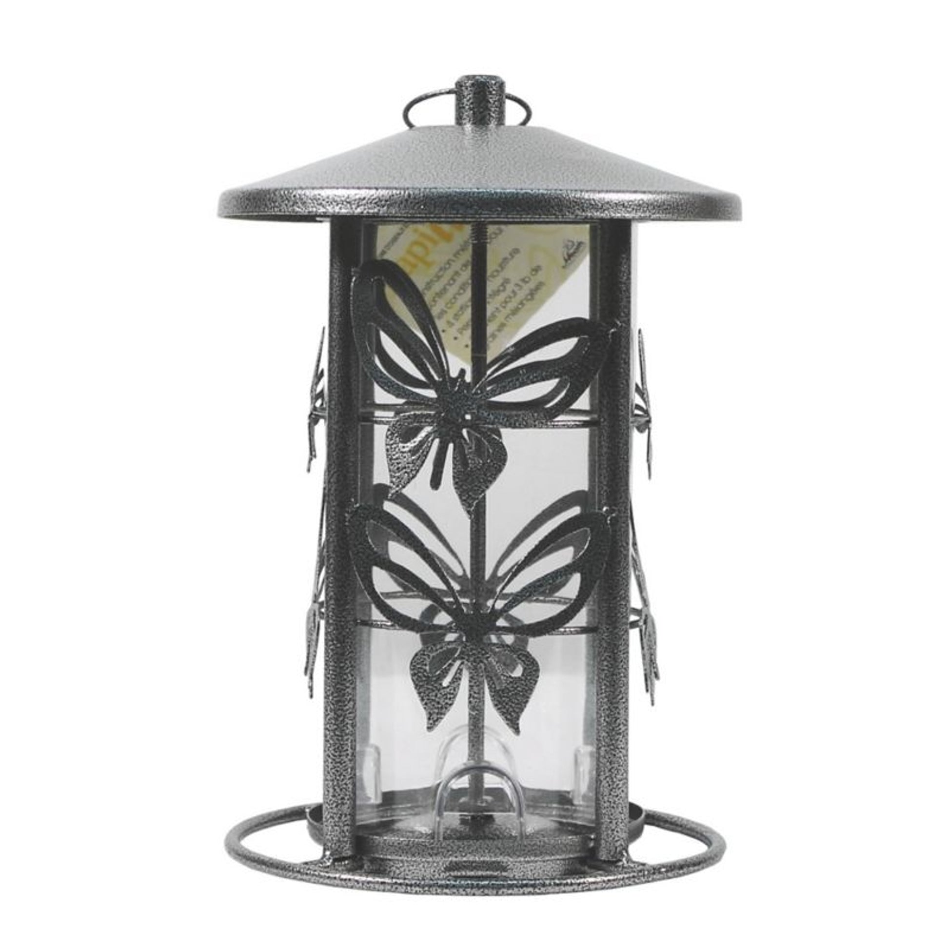 Butterfly Bird Feeder 3 lb Cap Silver