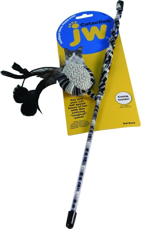 Jw Pet Cataction Ball Wand Black/White