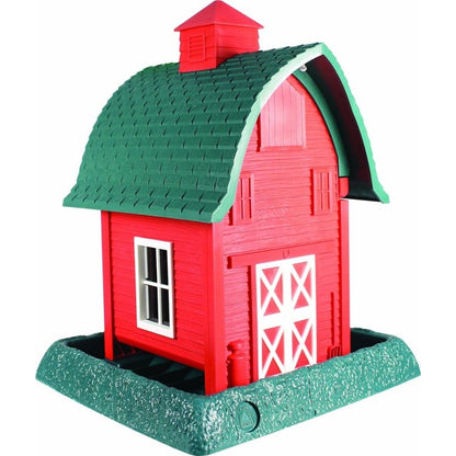 Village Collection Barn Bird Feeder 8lb Red/Gr/Wh