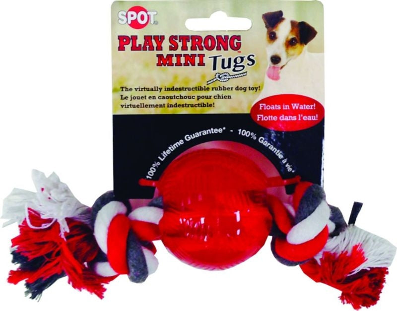 Spot Play Strong Mini Tugs Ball With Rope Sm Red