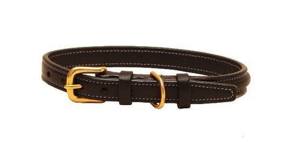 Tory Lthr Narrow Square Raised Dog Collar 22In Blk