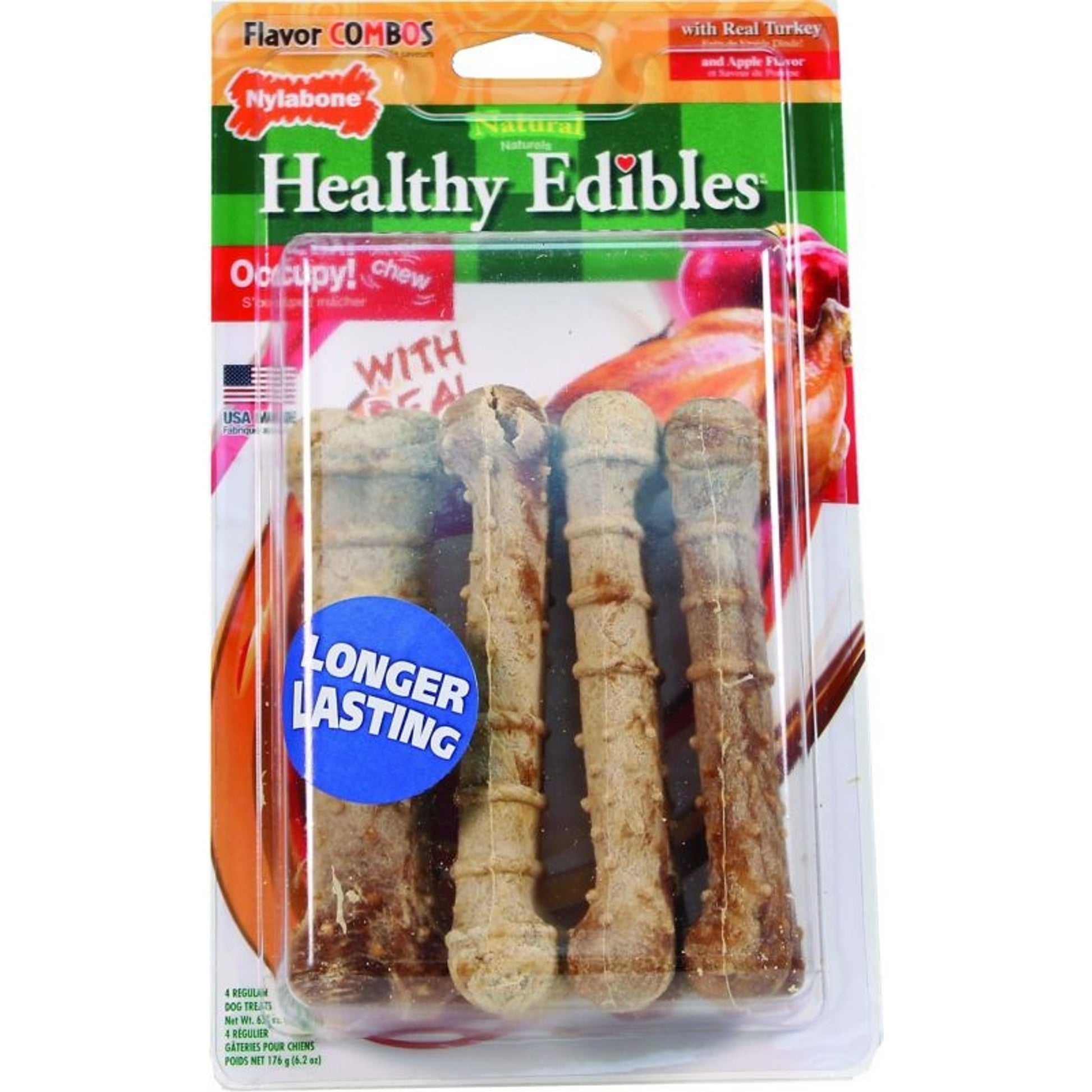 Nylabone Healthy Edibles Combo Trk / Apple Reg 4Pk
